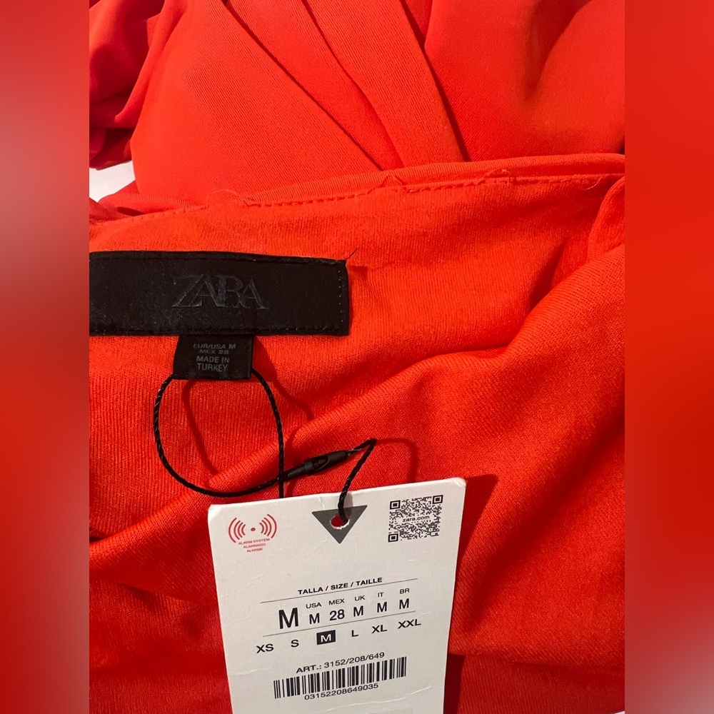 ZARA Coral Open Back One-Shoulder Maxi Dress. M NWT - Picture 11 of 11